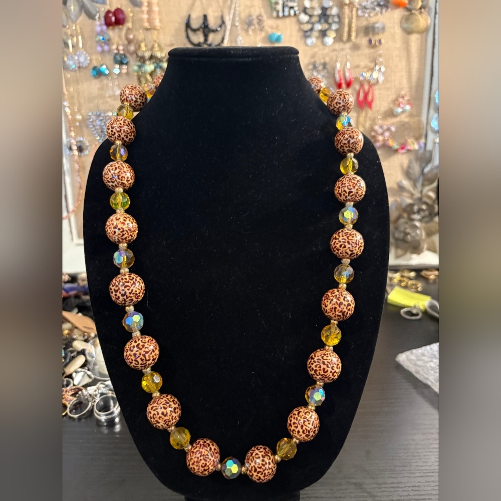 Joan Rivers Leopard Print Beaded Necklace